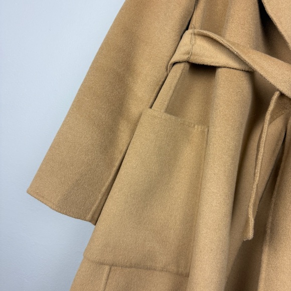 Max Mara S Wool Belted Wrap Patch Pocket Coat - Picture 4 of 8